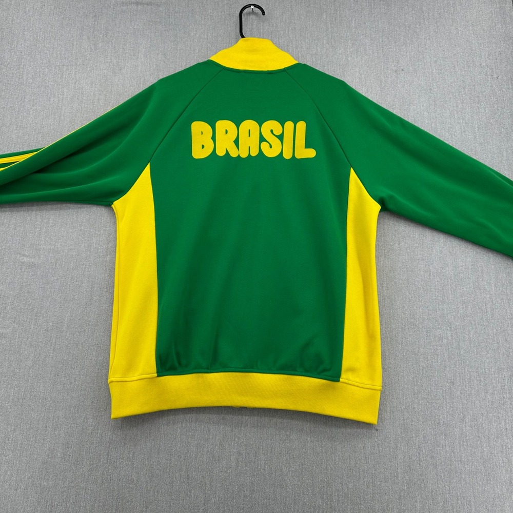 Adidas Brazil Track Jacket Mens Large Green 1978 World Cup Retro Full Zip Coat - Picture 5 of 8